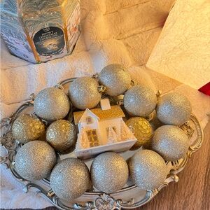 Elegant Silver and Gold Holiday Ornament Set